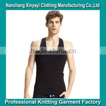 Black Plain Tank Top For Men 100 Cotton Racer Back Tank Tops/Stringer Tank Top Wholesale