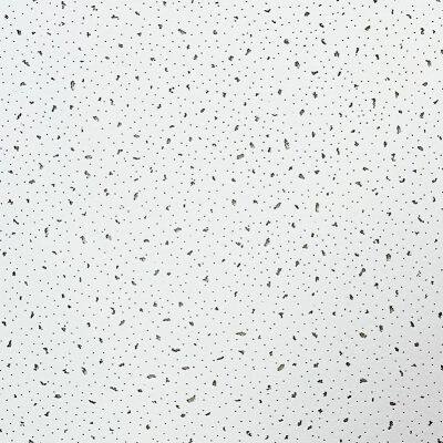 Tuile de plafond en fibre minérale de 595x595x12 mm avec surface finement fissurée, panneau de plafond en fibre minérale acoustique