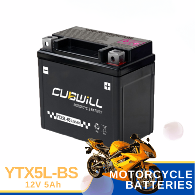 12V5ah Lead acid Sealed Maintenance Free Motorcycle Battery YTX5L-BS