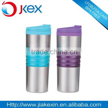 Stainless steel double wall grip mug/cup