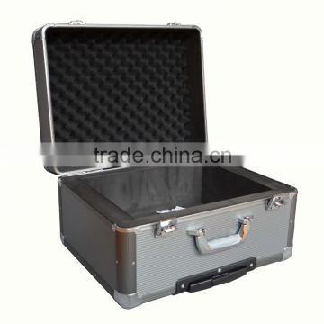 Dark Gray Business Aluminum Trolley Case with Foam Insert