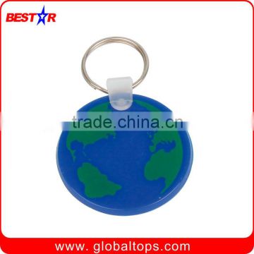 Promotional Plastic Key Tag in Earth Shape