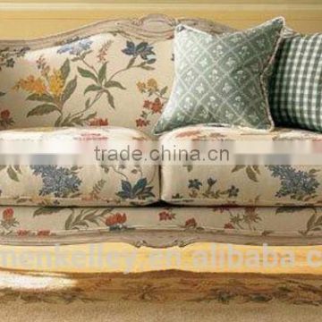 Low price antiqued finish fabric sofa used sofa American style