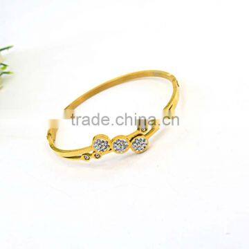 New Fashion Girls Tops 316l Stainless Steel Jewelry Gold Bangel Bracelet photo-4