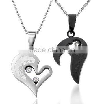 Fashion Jewelry 2016 316l Stainless Steel Jewelry Heart Pendant Necklace Necklaces For Couple Quality Choice Most Popular photo-3