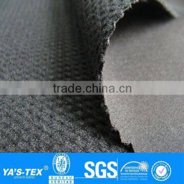 3 layers black mesh polar fleece laminated waterproof polyester spandex fabric for outdoor jacket