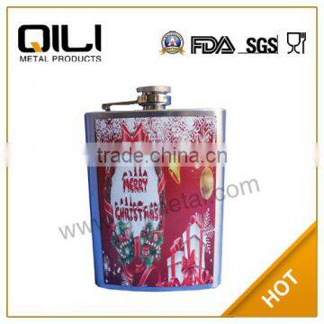 Crystal hip flask with water-transfer