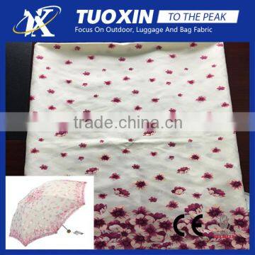 romantic flowers print polyester taffeta fabric for cherry blossom umbrella