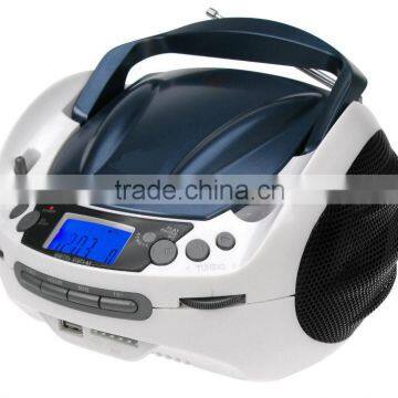 Hot Sale Stylish Sliver and Blue Avant-grade Portable CD Boombox