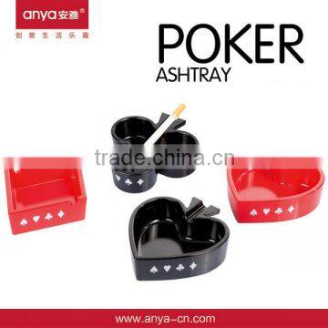 D537 High Quality Poker Set Melamine Heat Resistant Cigarette Promotion Gift Fancy Ashtray