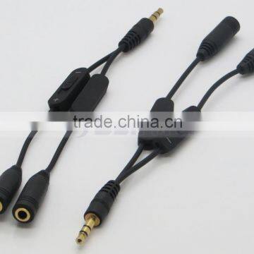 3.5mm Male- Female Headphone Earphone Splitter Cable Audio AUX Cable With Volume Control photo-3
