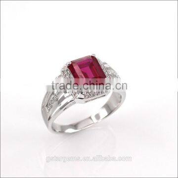 Wholesale synthetic ruby silver 925 man ring fashion 2015