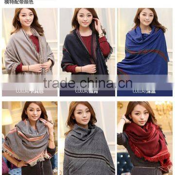 Fashion Latest Four Sides Fringes Acrylic Large Long Winter Scarf photo-3