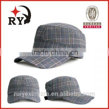 customize gray plaid army cap