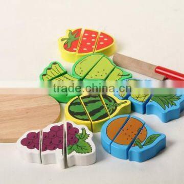 Kids Wooden Top Fruit Cutting Toy Wooden Block Toys