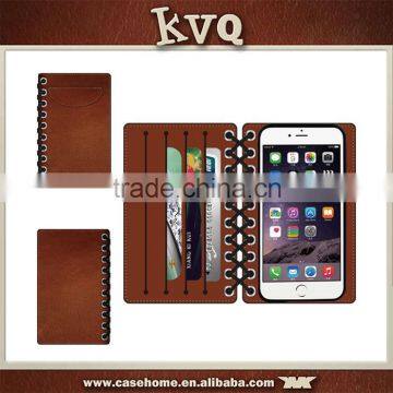 Brown Custom Notebook Magnetic Mobile Phone Case for iphone 5 5s