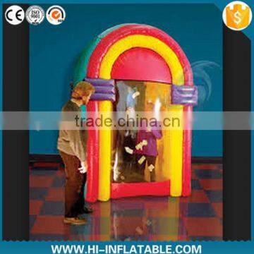 Customized promotional inflatable cash grab booth machine for promotional advertisment