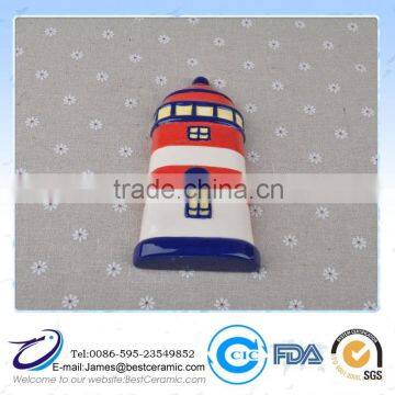 hand painting colour 4pcs Ceramic Lighthouse Ornament