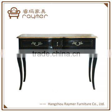 Industrial Solid Wood Living Room Furniture Black Antique Console Table