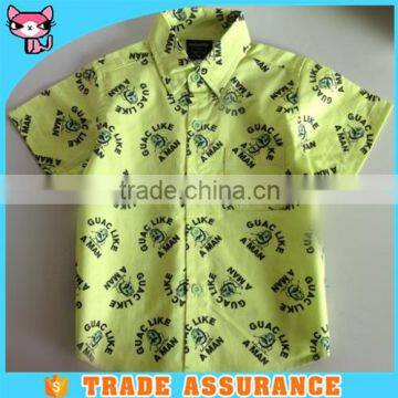 kid garment fashion Cotten collar children Cartoon Printing Hawaiian Shirt