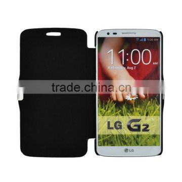 For LG G2 Mobile Phones Stylish Lichee PU Leather Magnetic Flip Case Cover