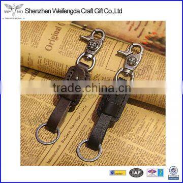 2016 new leather high quality factory car key holder chain