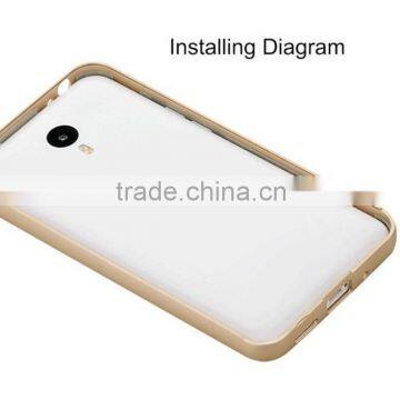 Keno Stylish Ultra Thin Lightweight Shockproof CNC Aluminum Metal Bumper Frame With Hard PC Back Case Cover for Meizu M2 Note photo-2