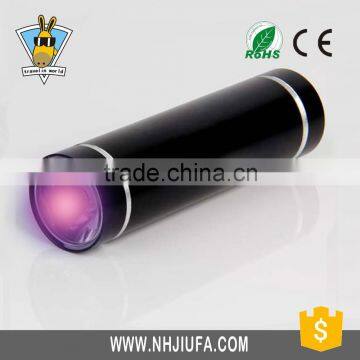 JF Factory Price 395nm LED Aluminum Ultraviolet flashlight torch, mini UV flashlight promotion