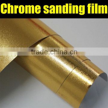 gold Pearl chrome vinyl film, chrome sanding sticker with air free bubbles