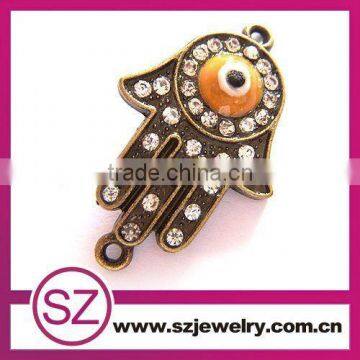 G22 hotsale rhinestone crystal hamsa hand evil eye charms