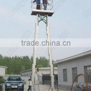 double mast portable aluminum lift platform hydraulic aerial work platform