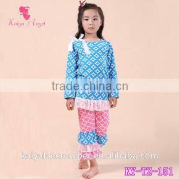 Wholesale Children Boutique Clothing Sets Girls Christmas Dress and Ruffle Pants Clothing Set Persnickety Remake Girls Boutique