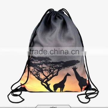 Waterproof Polyester 3d Printing Drawstring Backpack