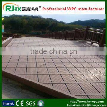 Grooved decking tile made of eco-friendly WPC material for outdoor landscape and public places