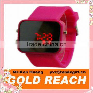 Silicone Band Rectangular Dial LED Watch