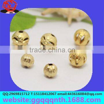 Wholesale jewelry accessories solid hollow perforation float flowers hollow out brass round bead