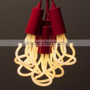 Glass pendant lamp red chandelier