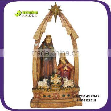 Polyresin christmas gift christian nativity set statue