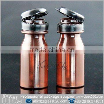 amber plastic bottles with filp top cap