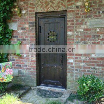Wrought iron wine cellar door