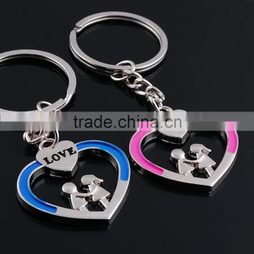 Japan and South Korea creative lovely boys and girls LOVE LOVE couple keychains key ring custom key ring For lovers