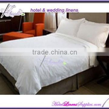 wholesale white plain percale hotel bed linen , plain hotel bedding made of 200TC white plain percale fabric