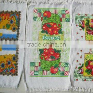 100% plain dyed colour velour printed kitchen towel