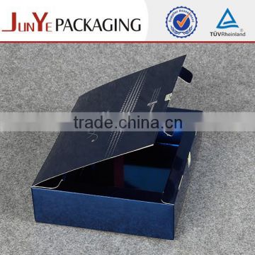 Foldable blue gear insert custom clothing window box see through gift boxes