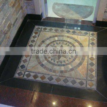 concentrical flooring Mosaic tile flower patterns with mesh back, Mosaic patterns,wall panel