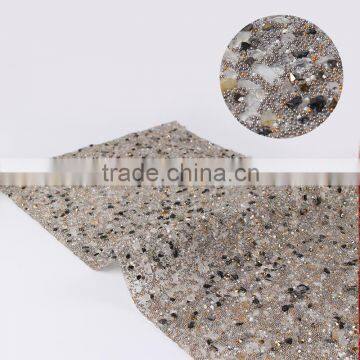 Hot sale Natural gravel rhinestone mesh trimming hot fix transfer sheet