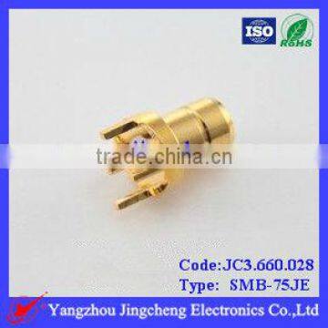 SMB plug male straight pcb mount mount 75ohm rf connector