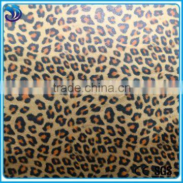 Wholesale leopard print pu fake leather for fashion printing Leather Fabric