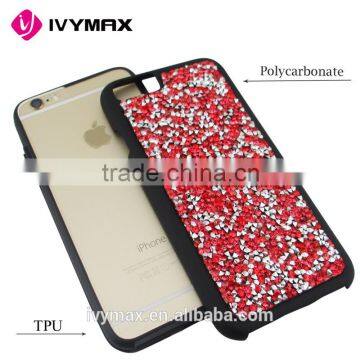 IVYMAX Red Mini Crystals Rhinestones Desire Candy Skin Cover With Soft TPU Frame For Iphone 6s Phone Case Supplier's Choice photo-5