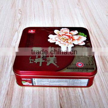 famous made in china rectangular mooncake tin box